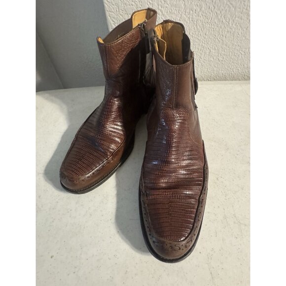 Franco Cuadra Men’s Lizard Skin Boots Brown Size 25 / US 8.5 Exotic Western - Picture 1 of 14